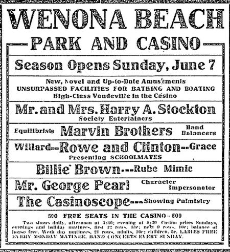 Wenona Beach Amusement Park (Wenona Beach, Wenonah Park) - June 1907